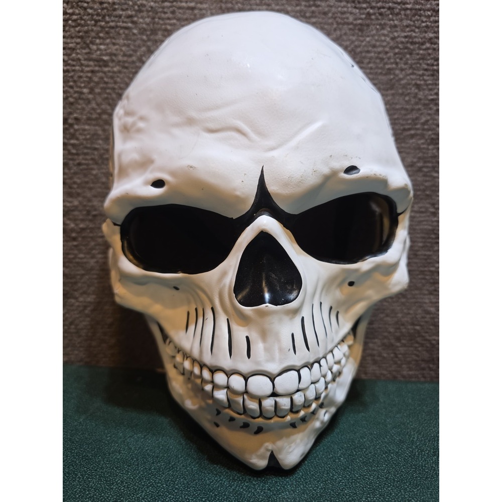 Pirate Crackle Skull Halloween Party Masquerade Large Face Mask White